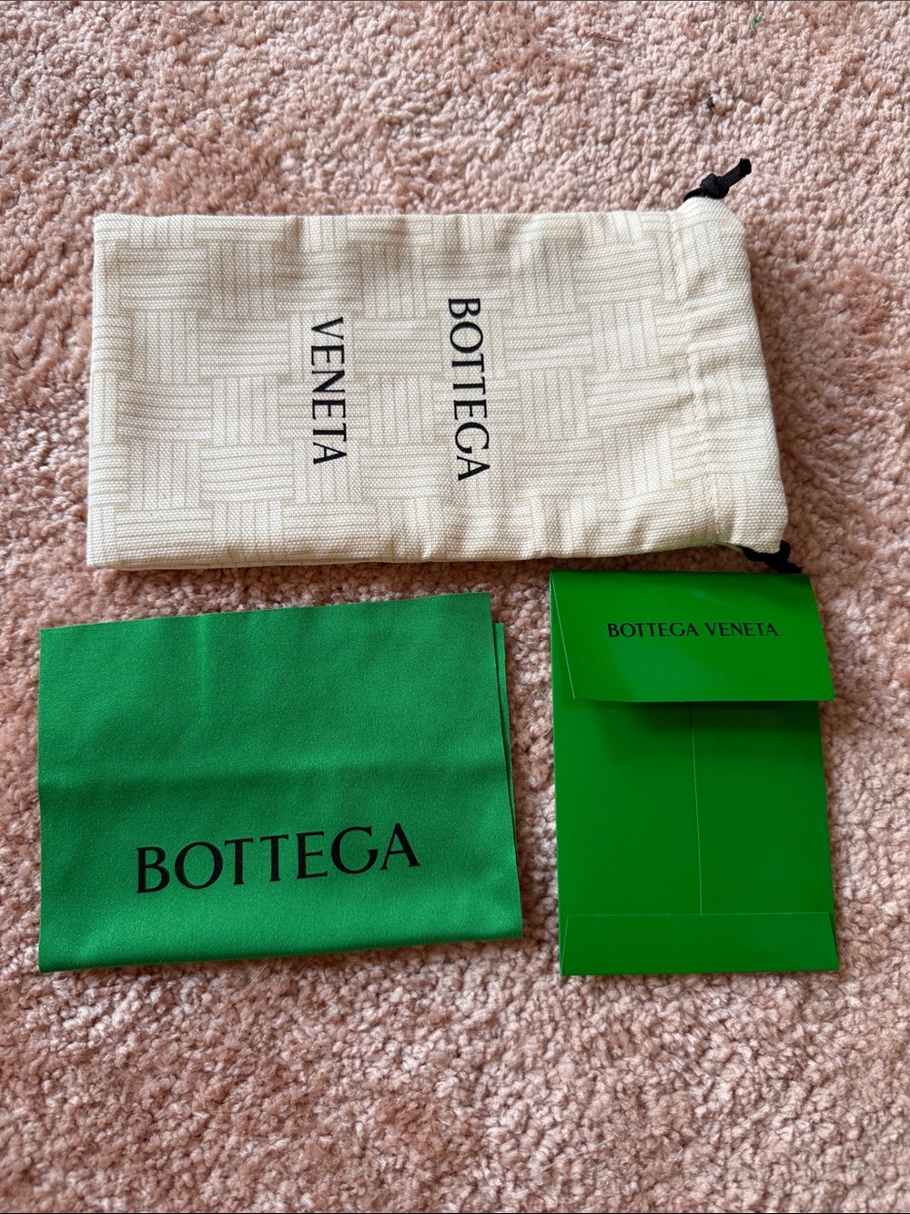💚 NEW Bottega Veneta Dust Bag / cloth and Card Envelope Set